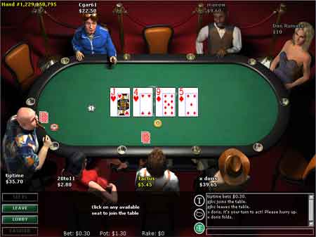Image of The Poker Club's Online Poker Table