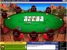 Image of Ultimate Bet's Online Poker Table